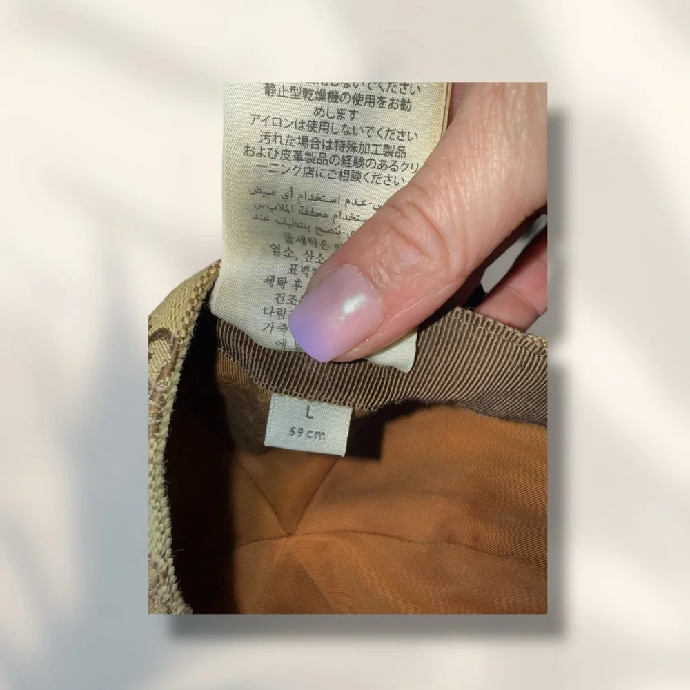 Gucci GG Monogram Canvas Baseball Cap w/ Leather Logo Patch - Picture 8 of 9